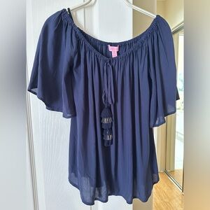 Lilly Pulitzer Women’s Sain Top True Navy Size Small NWT $98.00